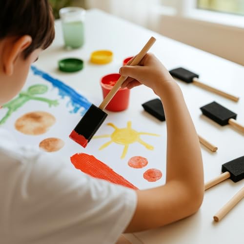 Artlicious Foam Paint Brushes 1 Inch - 50 Pack Sponge Brushes for Painting | Acrylic Painting, Wood Staining, Mod Podge, Decoupage, Disposable, Classroom Art Supplies, Kids Crafts - size: 1 Inch - 50 Pack