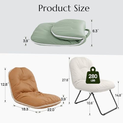 ZonLi Adjustable Floor Chair with Back Support - color: Beige