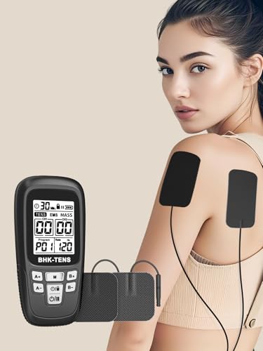 24 Modes TENS Unit Muscle Stimulator with 8 Electrode Pads, Professional 3-in-1 Electronic Pulse Massager with 2-150Hz Rate, 40 Levels, 90mins Timer, EMS TENS Machine for Pain Relief Therapy - color: 280 Black