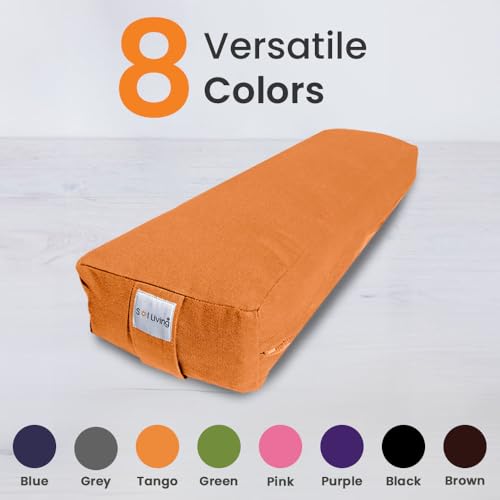Pranayama Yoga Bolster Meditation Pillow - color: Tango, size: Rectangular 26" x 8" x 5"