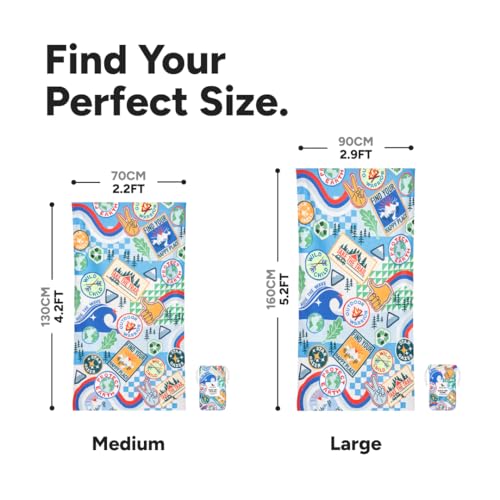 Dock & Bay Kid's Towel - for Beach Use - Quick Dry, Sand Free - Compact, Lightweight - 100% Recycled - Includes Bag - Into the Wild, Medium (130x70cm, 51x28) - color: Into the Wild, size: Medium (130x70cm, 51x27")