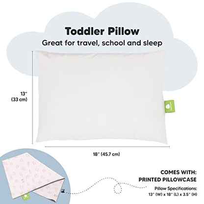 Toddler Pillow with Pillowcase 13x18 My Little Dreamy Pillow(ABC Land Rose) - color: Abc Land Rose
