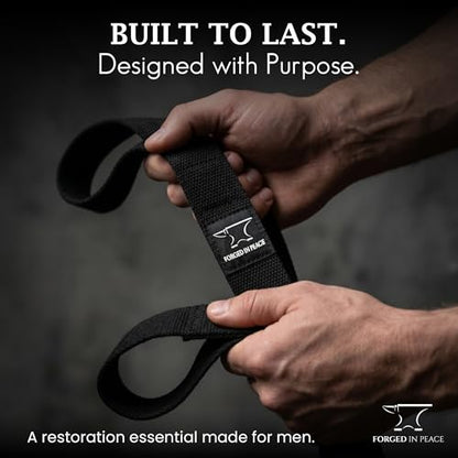Men’s Yoga Strap – Adjustable Mat Carrier & Stretching Strap for Yoga, Pilates, and Fitness, Black