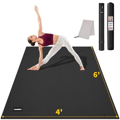 CAMBIVO Extra Long Wide Yoga Mat, Thick PVC Workout Mat - size: 72" x 48" x 8mm