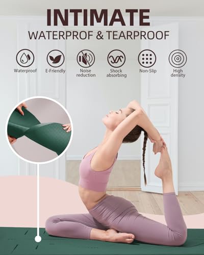 YOTTOY Yoga Mat, 72"x 32"x1/3" Extra Wide Non-Slip Exercise Fitness Yoga Mats,Eco-Friendly TPE Exercise Mats for Women Men Home Workout with Strap Bag - color: Modern
