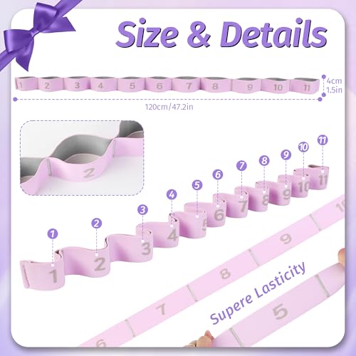 Stretching Strap with 11 Loops, Stretch Out Straps for Physical Therapy, Yoga, Pilates, Ballet, Versatile Stretch Out Strap for Flexibility, Dance & Home Workouts, Full Body Stretching