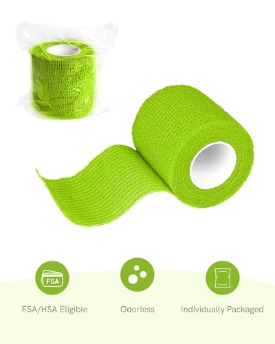 FriCARE Self Adhesive Bandage Wrap, Medical Tape in First Aid Kit, Rainbow | Elastic Cohesive Bandages for Sports/Vet/Wrist Ankle Wounds, 2 Inches X 5 Yards, Latex-free 6 Rolls - color: 6 Rainbow Color