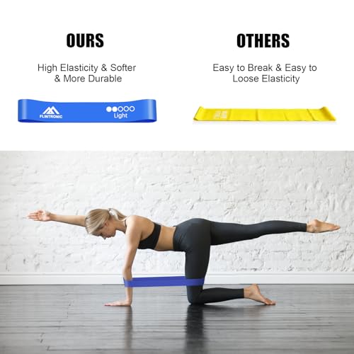 flintronic Resistance Bands Set of 5, Resistance Bands with 5 Different Resistance Levels, Skin-Friendly Fitness Exercise Loop Bands for Yoga, Pilates, Muscle Building, Gym