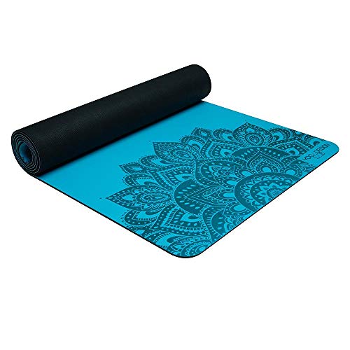 YOGA DESIGN LAB | The Infinity Mat | Luxurious Non-Slip Design Provides Unparalleled Grip to Support and Align You Beautifully | Eco-Friendly | w/Carrying Strap! - color: Mandala Aqua, size: 5mm