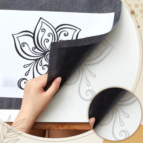 Dinifee 5 Sheets Large Carbon Paper for Tracing 20.3 x 47 Inch Graphite Transfer Paper Waxed Carbon Transfer Sheet for Wood, Canvas, Woodworking Patterns, Fabric, Sketch Drawing, Black - size: 20.3 x 47 Inch