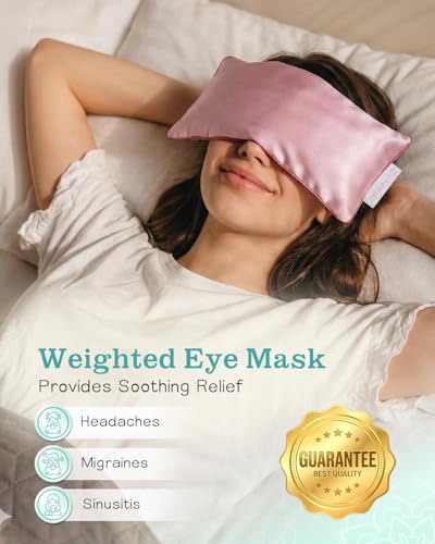 Hihealer Weighted Eye Mask for Sleeping, Lavender Eye Pillow for Spa Yoga - color: Dusty Rose