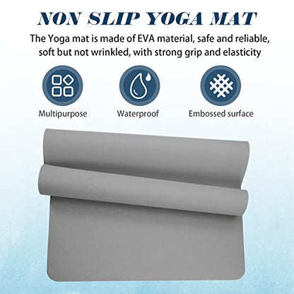 LEIFIDE 10 Pack Yoga Mat Bulk 68'' x 24'' x 4mm Thick Yoga Mat - color: Gray