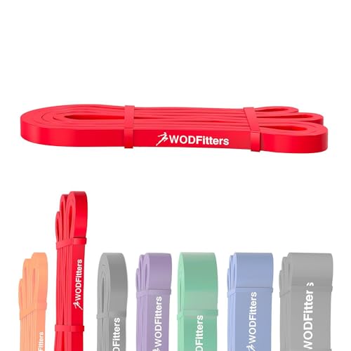 WODFitters Pro Series Pull-Up Assistance Bands – Premium Resistance Loop Bands for Assisted Pull Ups, Muscle Ups, Strength Training & Mobility – Durable Bands for Functional Fitness - color: #1 Red 10-35 lbs