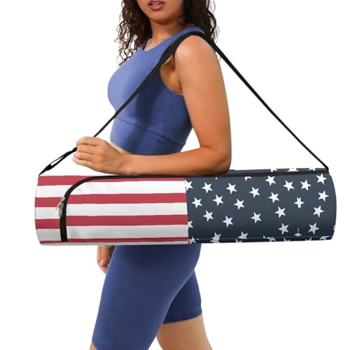 Yoga Mat Bag for Women & Men Full-Zip Yoga Mat Carrier Bag for Class Workout Park with Adjustable Strap - color: American Flag0