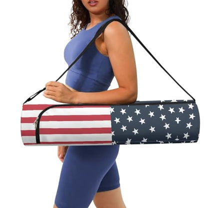 Yoga Mat Bag for Women & Men Full-Zip Yoga Mat Carrier Bag for Class Workout Park with Adjustable Strap - color: American Flag0