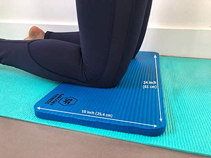 Yoga Knee Pad 0.6 inch Thick Pilates Yoga Knee Pad Cushion your knees Also support Elbows Forearms - color: Blue