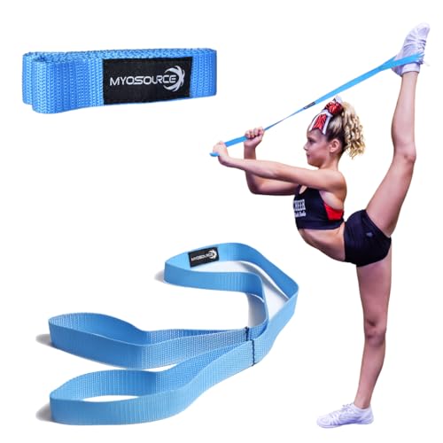 Myosource Kinetic Bands Cheerleading Flexibility Stunt Strap - Improve Stretching and Stunts for Cheer Dance Gymnastics & Physical Therapy – Stocking Stuffers Present for Kids Girls Adults - 12 Colors - color: Light Blue