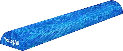 Yes4All EVA Firm Foam Roller for Stretching, Half Yoga Back Roller for Muscle Massage for Pilates, Yoga, Balance & Core Exercises - 12/36 inches - color: 36-inch - Blue