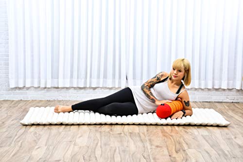 Leewadee Small Yoga Bolster – Shape-Retaining Cervical Neck Roll, Tube Pillow for Comfortable Reading, Kapok Filling, 22 x 6 x 6 inches - color: Sf02 - Orange