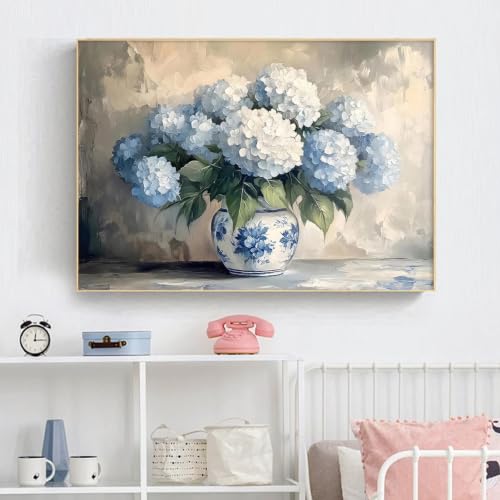 WUDWL Hydrangea Diamond Art Kits for Adult Diamond Painting Kits for Adults | Flower DIY Diamond Painting Kits 5D Diamond Dots Gem Art Crafts with Tools,Round Full Drill 12x16inch - color: DP04738