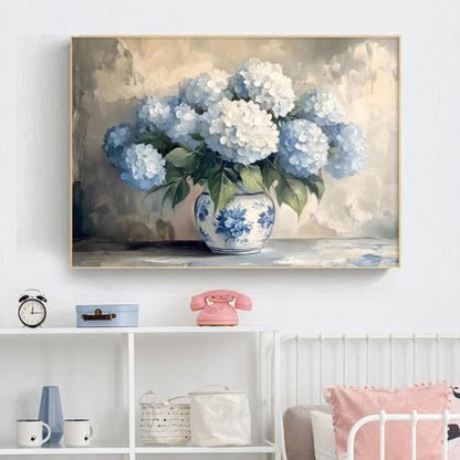WUDWL Hydrangea Diamond Art Kits for Adult Diamond Painting Kits for Adults | Flower DIY Diamond Painting Kits 5D Diamond Dots Gem Art Crafts with Tools,Round Full Drill 12x16inch - color: DP04738