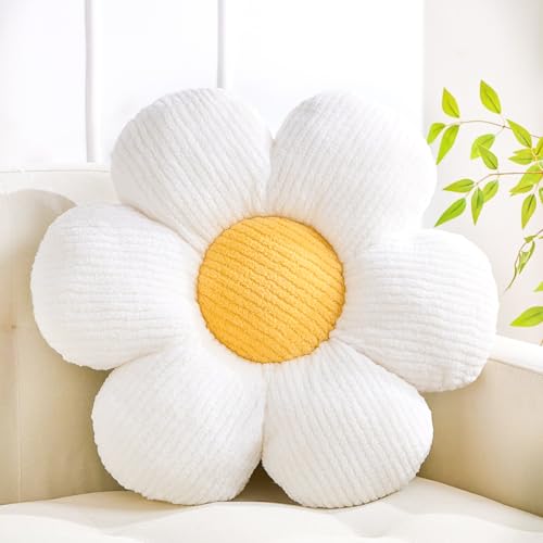 XIAIJIA Flower Pillow,Daisy Throw Pillows, Flower Cushion, White, 15.7 Inch | Decorative pillows, cute flower shaped pillow, flower pillows for bed, floral cushions, decor for bedroom, couch, sofa - color: Cream2, size: 15.7 Inch