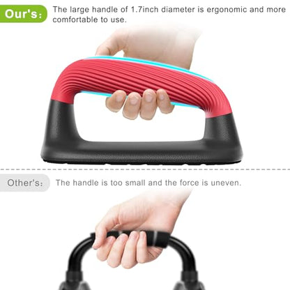 Kipika Push Up Bars, Pushup Stands, Anti-Slip Soft Plastic Push Up Handles, Bottom Anti-Slip Pad, Strength Training Equipment, Perfect for Floor Workout Exercise - color: C: Black & Red