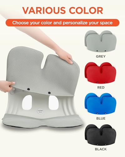 curble Grand Cover, Detachable Cover for Adult Chair, Ergonomic Chair Back Support and Lumbar Support (Grey) - color: Cover Grey