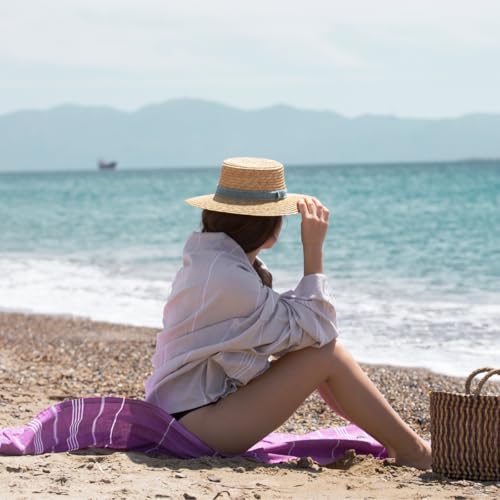 BAY LAUREL Turkish Beach Towel with Travel Bag 39 x 71 Quick Dry Sand Free Lightweight Large Oversized Towels Light - color: Pale Grey