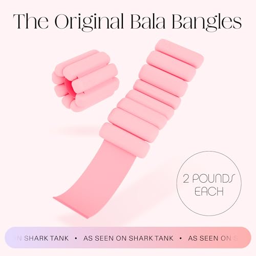 Bala Bangles Wrist & Ankle Weights for Women & Men, Home Gym Equipment | Adjustable Weighted Bands for Arm & Legs Workouts - Pilates, Yoga, Walking, Barre, & Strength Training Exercise - color: Blush, size: 2 LB