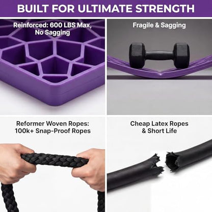 Foldable Pilates Reformer Board w/ 3-Month Course for Beginners