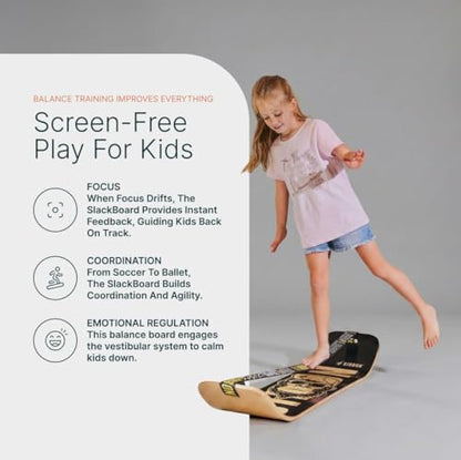 GIBBON SlackBoard, Balance Board Kids & Adults, Slackline Balance Trainer - color: Sunbeam Plus with Stand