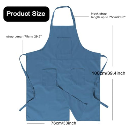 Pottery Split-Leg Make Ceramic Apron, Long Split-Leg Artist Painting Apron with 3 Pockets for Men and Women - color: Blue