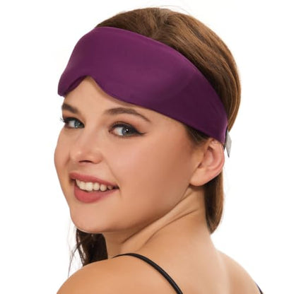 ALASKA BEAR Side Sleeper Sleep Mask, Patented, 100% Blackout, Purple - color: A2 Purple