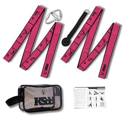 Multi-Loop Fabric Elastic Resistance Band for Strength Training - color: Pink Kit (2 Bands) 40-45 Lbs