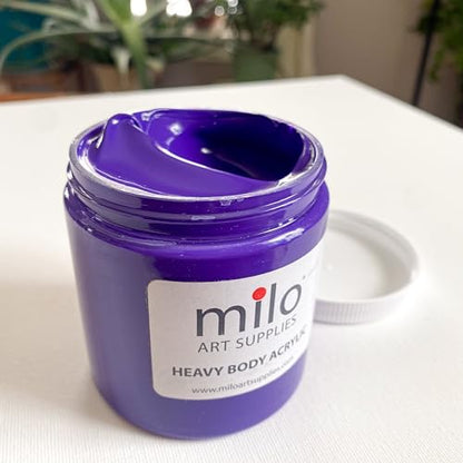 milo Heavy Body Acrylic Paint Set, 8 Primary Colors, 8 oz Jars, Semi-Gloss | Safe, Non-Toxic, Made in the USA, Arts & Crafts Paints for Artists, Student & Hobby Painters, Paint Pack, Classroom, Bulk - style: Heavy Body Set 8 x 8 oz