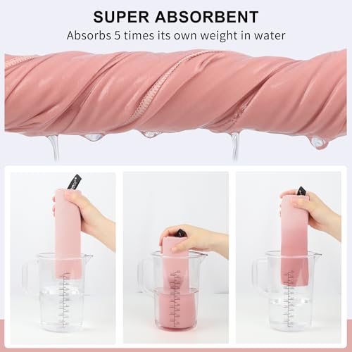 Rainleaf Microfiber Towel Quick Dry Camping & Travel & Gym Towel. Compact - color: Pale Rose, size: 40.00" x 20.00"