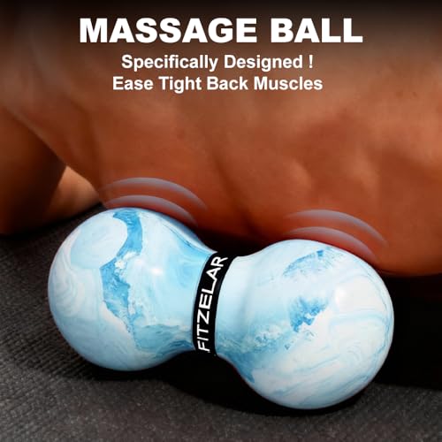 FITZELAR Massage Lacrosse Balls for Myofascial Release, Quality Certification, Massage Deep Tissue for Back and Shoulder, Trigger Point Therapy, Muscle Knots, Relieving Muscle Pain (2Blue) - color: 2blue