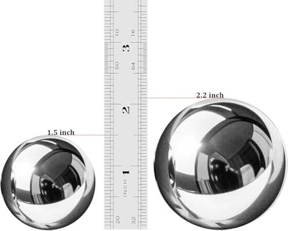 1.5-inch Stainless Steel Chiming Baoding Balls – Hand Exercise & Meditation Tools for Stress Relief, Office or Home Use (1.5inch) - size: 1.5 Inch (with bell sound)