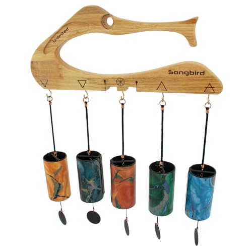 Zaphir Chimes - Includes 1 Chime/Tuned According to the 5 Seasons & Elements of FengShui - size: Set #3 - With Songbird Stand