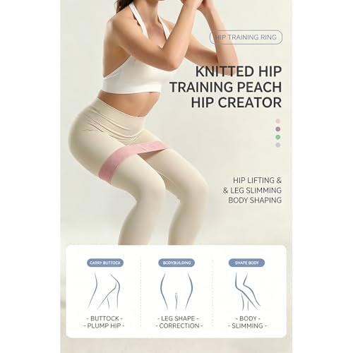 Women Fabric Resistance Band Hip Loop Squat Band 20LB 40LB 60LB Single Piece - color: Pink