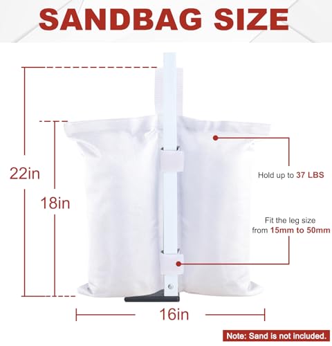 ABCCANOPY Canopy Weights 150 LBS Tent Sand Bags,4-Pack White(No Sand) - color: White, size: 150 LBS