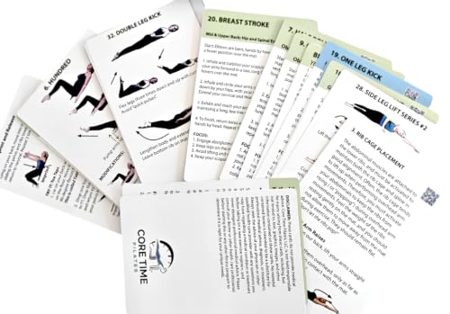 52 Premium Pilates Cards - 40 Pilates exercises- Ideal for Beginners or Students- Led by Stott Pilates Certified Instructor- Detailed photos- Video Instructions - Do Pilates at Home- No equipment needed.