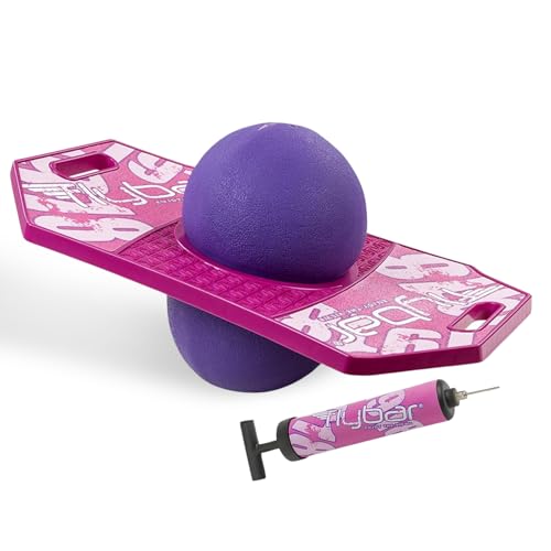 Flybar LED Pogo Trick Ball for Kids Balance Bounce Board w/Anti-Slip Deck - color: Pink Berry 2