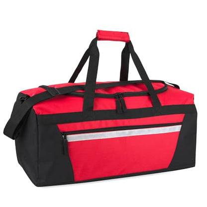 40 Liter, 22 Inch Reflective Duffle Bag with Shoulder Strap for Men, Women, Travel - color: Red