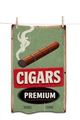 Cuban Cigars on Old Metal Beach Towel Retro Sign Template Face Towels Suit Travel Sports Pool Swimming Bath Camping Spa Gym Yoga,15x30 Inch - color: Cuban Cigars