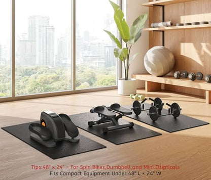 GymCope Treadmill Mat for Hardwood Floor Carpet 7'x3'/6'x3'/6'x2.5'/4'x2' - color: 48"x24"x6mm-black