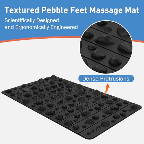 Smartrang High Elasticity Acupressure Mat, Foldable Particle Foot Massager, Pressure Point Pad for Relieve Foot Pain, Fasciitis - color: Black