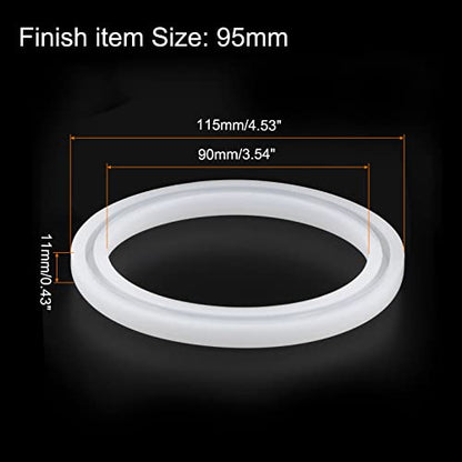 HARFINGTON Bracelet Mold Bangle Ring Mold Silicone Round Epoxy 95mm Wristlet Keychains Mold for DIY Resin Bangle Bracelet Car Key Chain Jewelry Making - size: 90mmx115mm