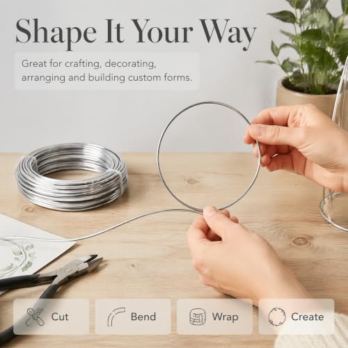 9 Gauge(3mm) Aluminum Craft Wire 50 Feet Flexible Metal Artistic Floral Jewelry Sculpting Wire for Bonsai Trees Floral Armature DIY Jewelry Craft Making - size: 3mm